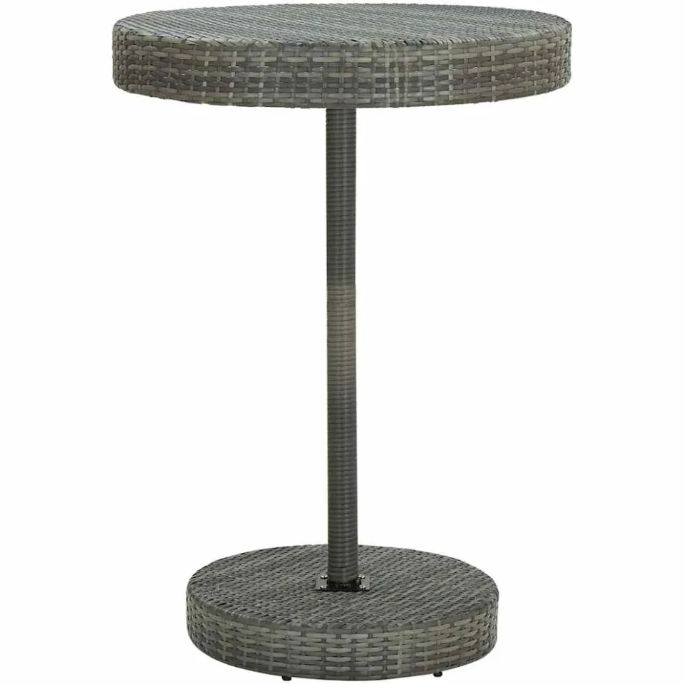 vidaXL 5-delige Tuinbarset met kussens poly rattan grijs, foto 3