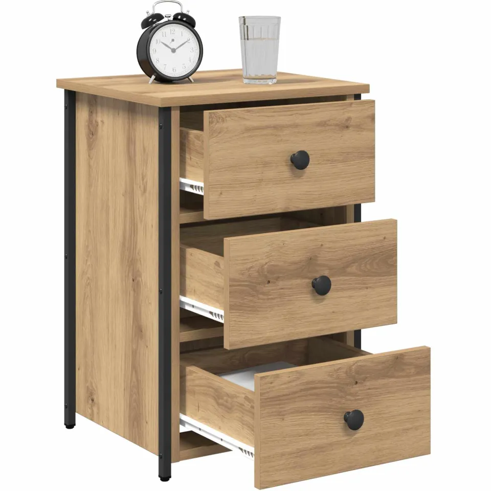 vidaXL Nachtkastje 2 st Bruin 40 x 36 x 60 cm Massief Gerecycled Hout