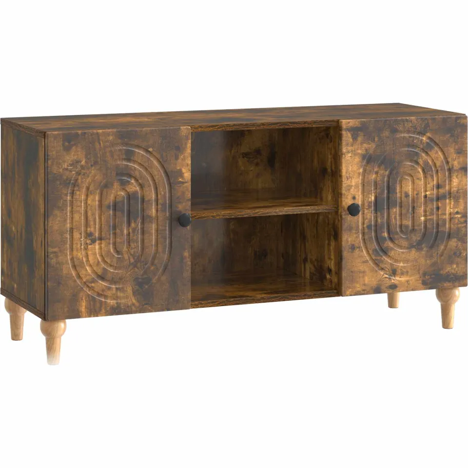 vidaXL TV-kast Gerookt eiken 102 x 34,5 x 50 cm Bewerkt hout, foto 3