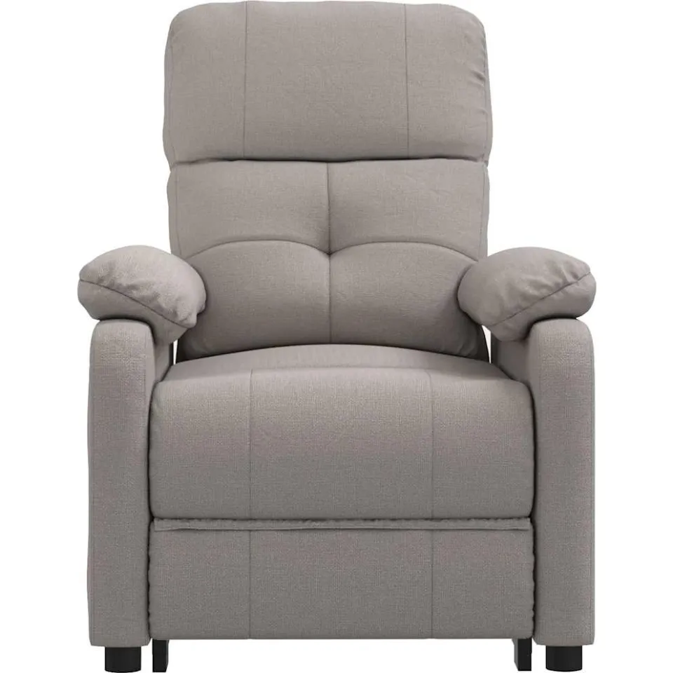 vidaXL Massagestoel elektrisch stof taupe, foto 3