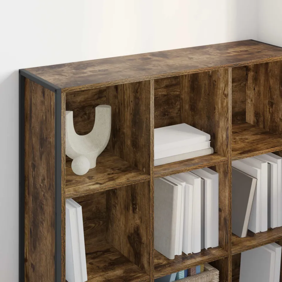 vidaXL Boekenkast Rook Eik 99,5 x 30 x 108 cm Bewerkt hout bruin, foto 4