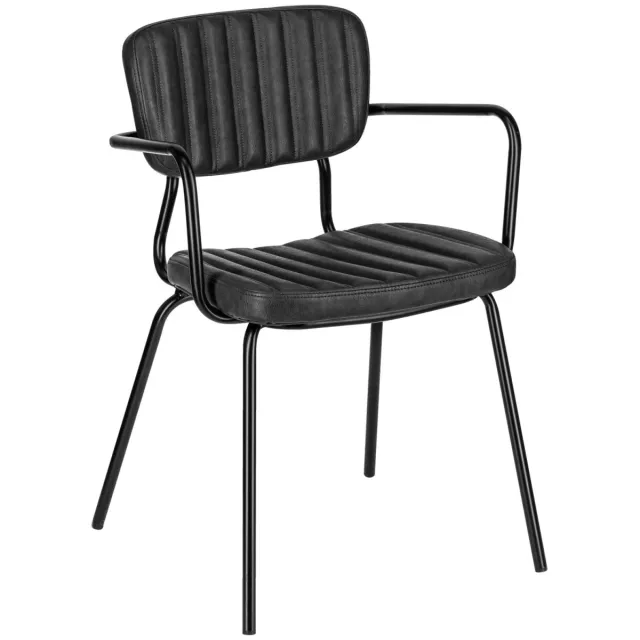 Vega 2x VEGA Stoel met armleuning Tolo; 55x53x81 cm (BxDxH); zitting zwart, frame zwart; 2 stuk / verpakking