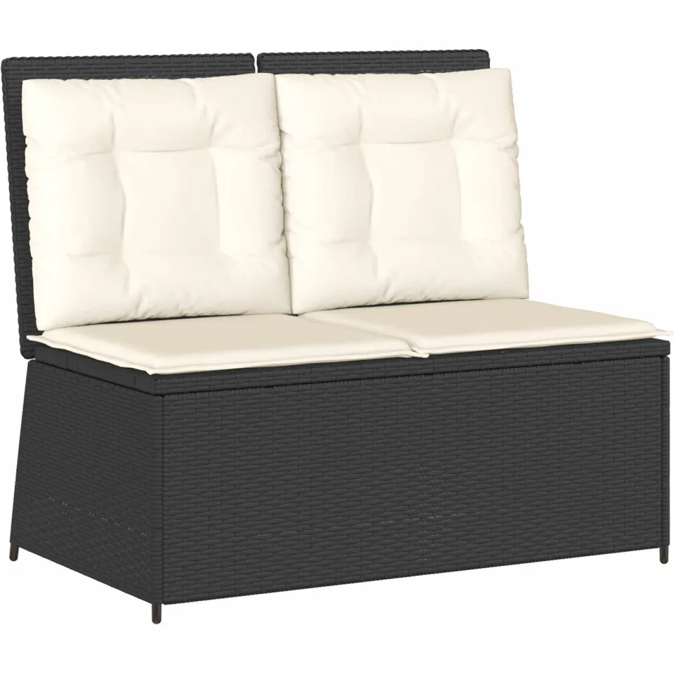 vidaXL Tuinbank Zwart poly rattan