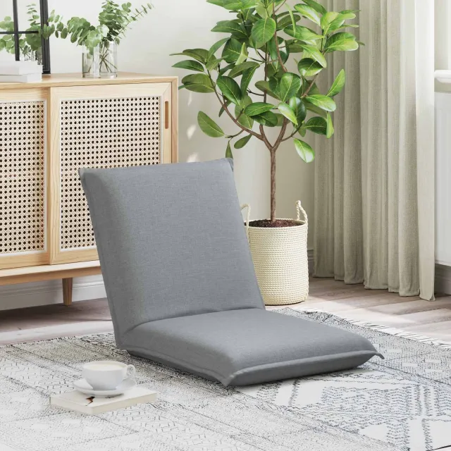 vidaXL Verstelbare vlo stoelen Lichtgrijs Stof, foto 2