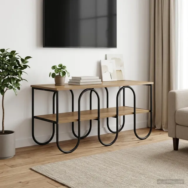 vidaXL TV-standaard 100 x 40 x 50 cm Artisanaal eiken Bewerkt hout, foto 2
