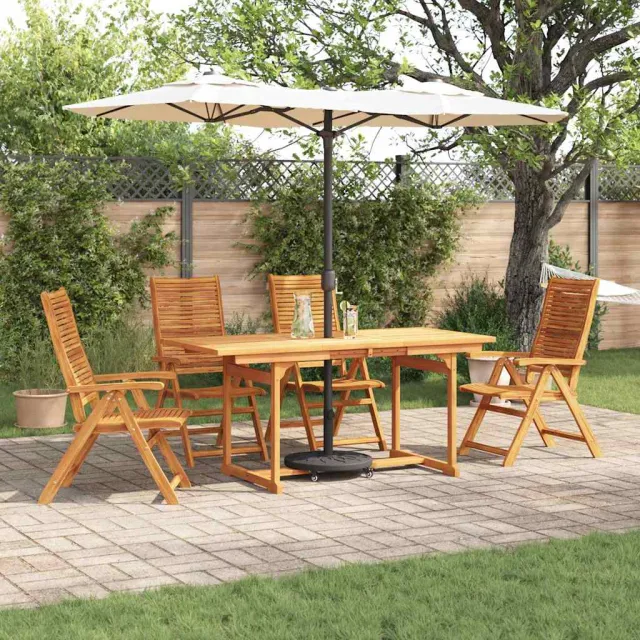 vidaXL Tuin eettafelset 5 st Bruin Massief Acaciahout, foto 2