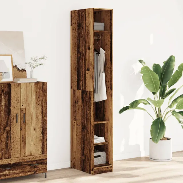 vidaXL Kledingkast 30x50x200 cm bewerkt hout oud hout bruin, foto 2