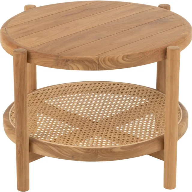 J-Line bijzettafel Rond - hout - naturel