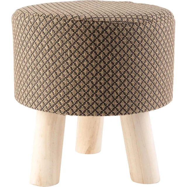 Cosy @ Home Poef bruin hout - 28 x 28 x H30 cm - krukje