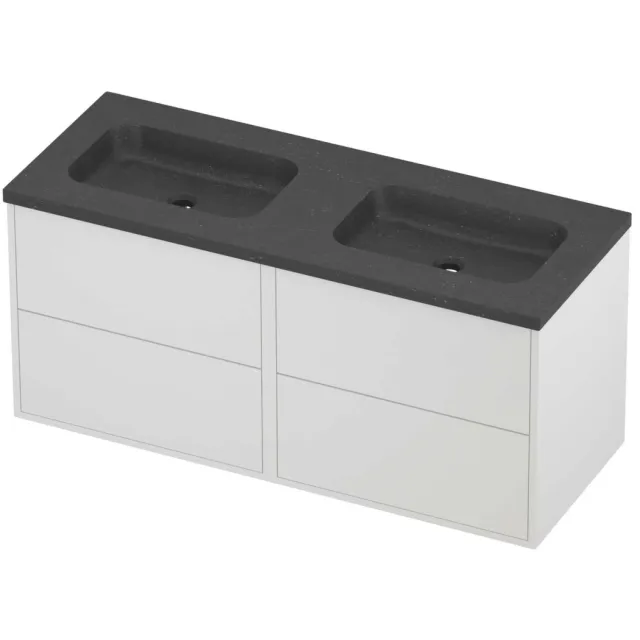 Proline Rollo Badmeubelset Hardsteen Elegant 120x46x54 cm Blue Stone Mat White Mat Wit