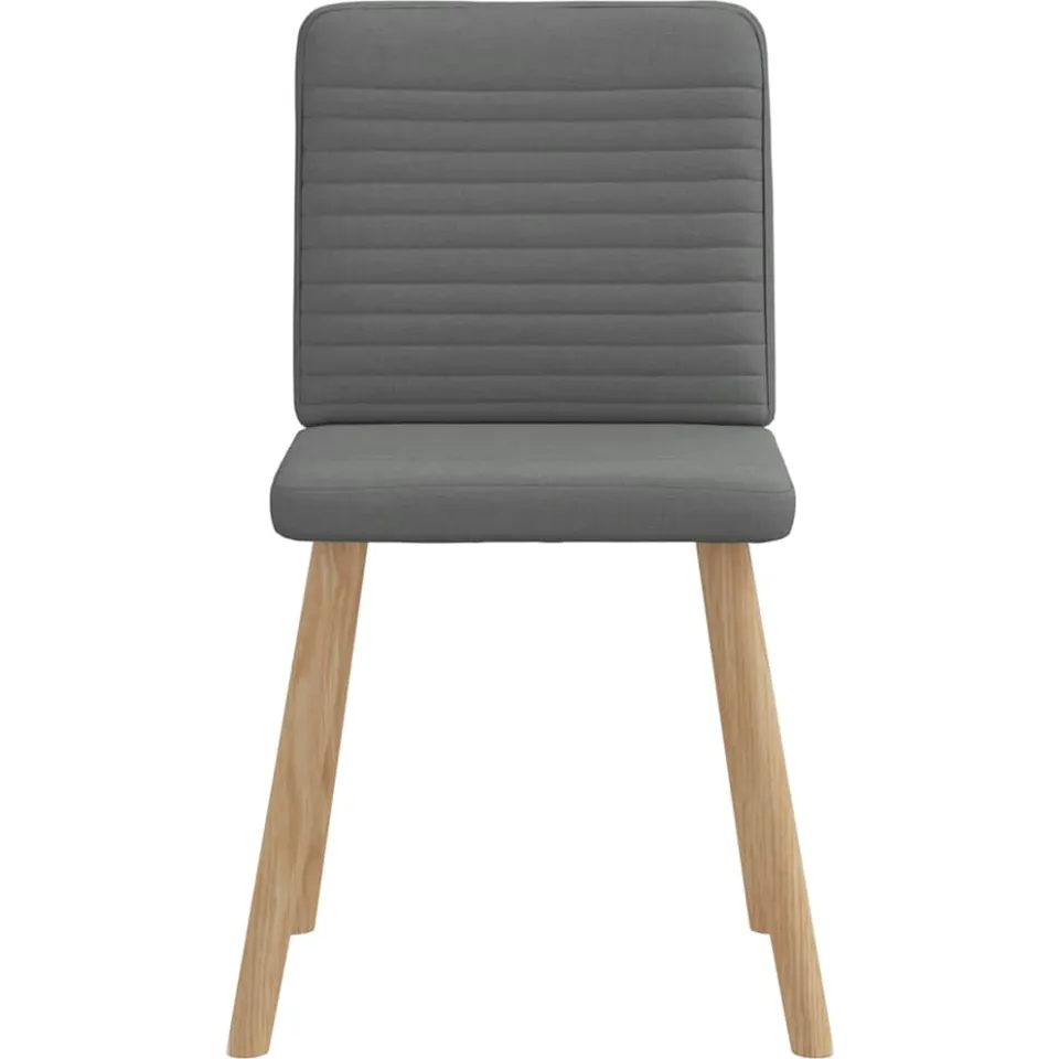 vidaXL Eetkamerstoelen 6 st stof donkergrijs grijs, foto 4