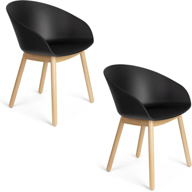 Zuiver Void Eetkamerstoelen Eiken Zwart - Set van 2