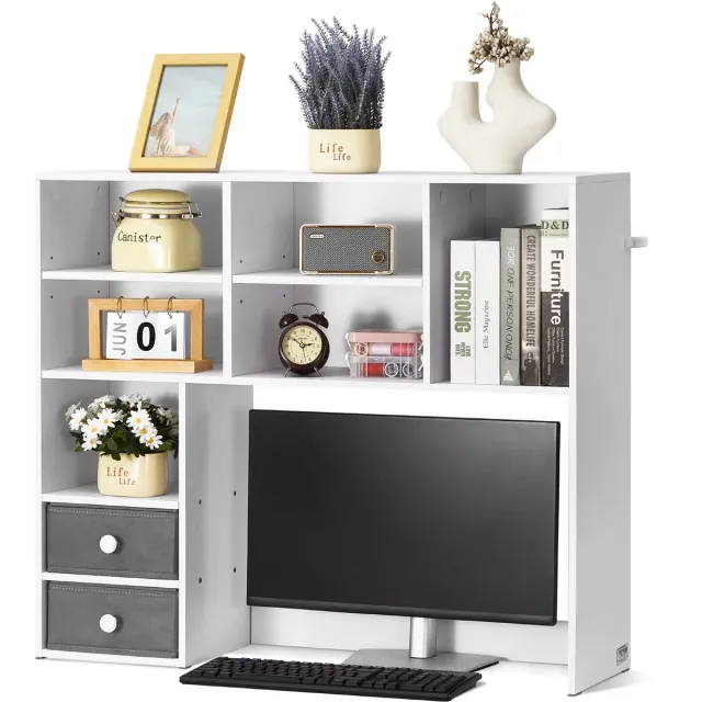 Vevor Bureau Plank Tafel Organizer Tafel Plank 3-Tier Boekenplank Wit