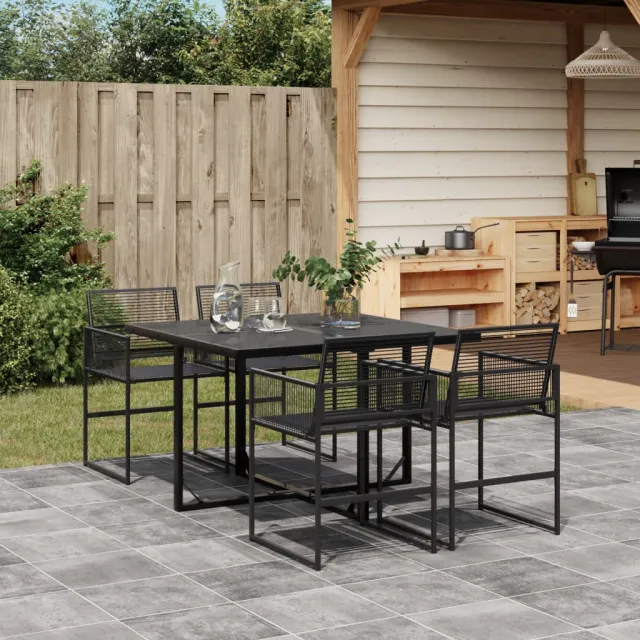 vidaXL 5-delige Tuinset poly rattan zwart, foto 2