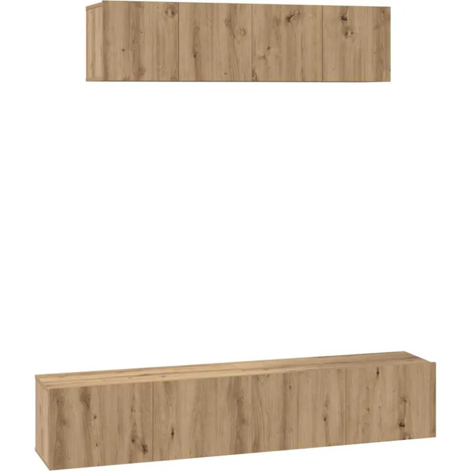 vidaXL Tv-meubelset 4 st Artisan Eiken Bewerkt hout, foto 3