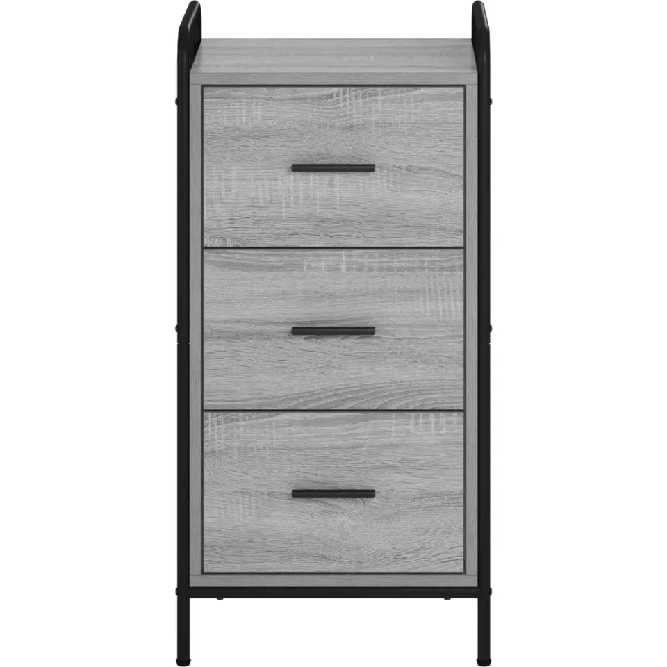 vidaXL Dressoir Grijs Sonoma 97 x 33 x 81 cm Bewerkt hout, foto 4