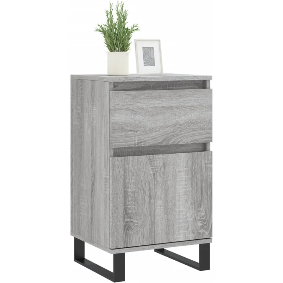 vidaXL Dressoirs 2 st 40x35x70 cm bewerkt hout grijs sonoma