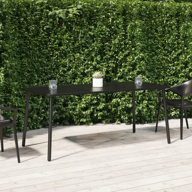 vidaXL Tuintafel 165x80x71 cm staal antracietkleurig Anthraciet