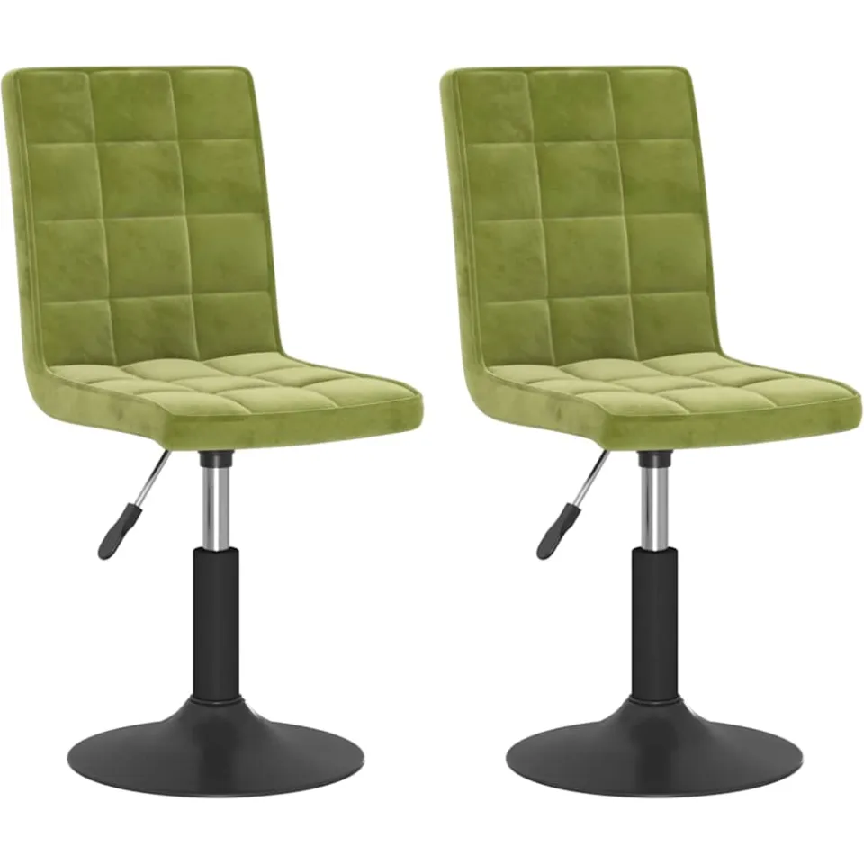vidaXL Eetkamerstoelen draaibaar 2 st fluweel lichtgroen groen, foto 3