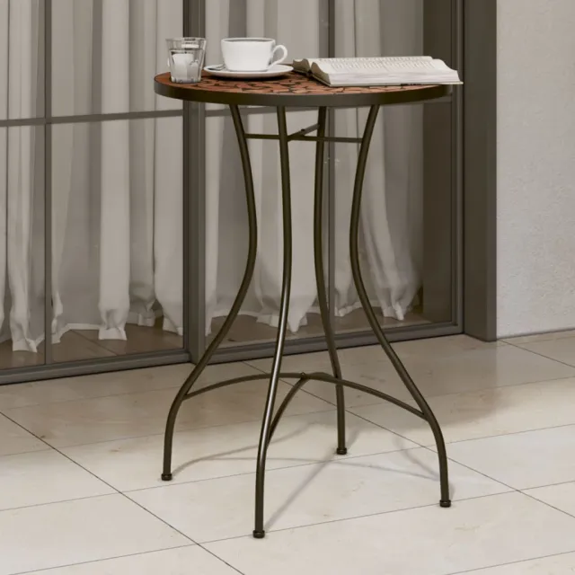 vidaXL Bistrotafel mozaïek Ø50x70 cm keramiek terracottakleurig, foto 2