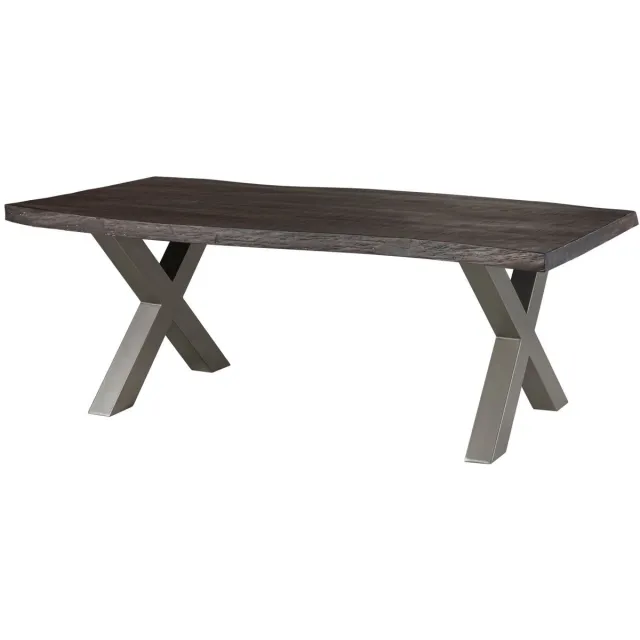 MASSIVMOEBEL24 .DE FREEFORM eettafel grijs gelakt massief hout mango 200x100x77 cm (BxTxH)