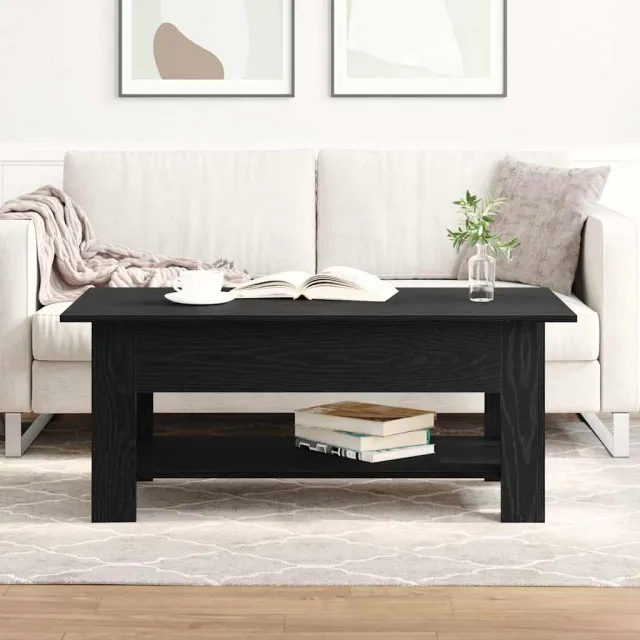 vidaXL Salontafel Zwart Eiken 102 x 55 x 42 cm Bewerkt hout, foto 2