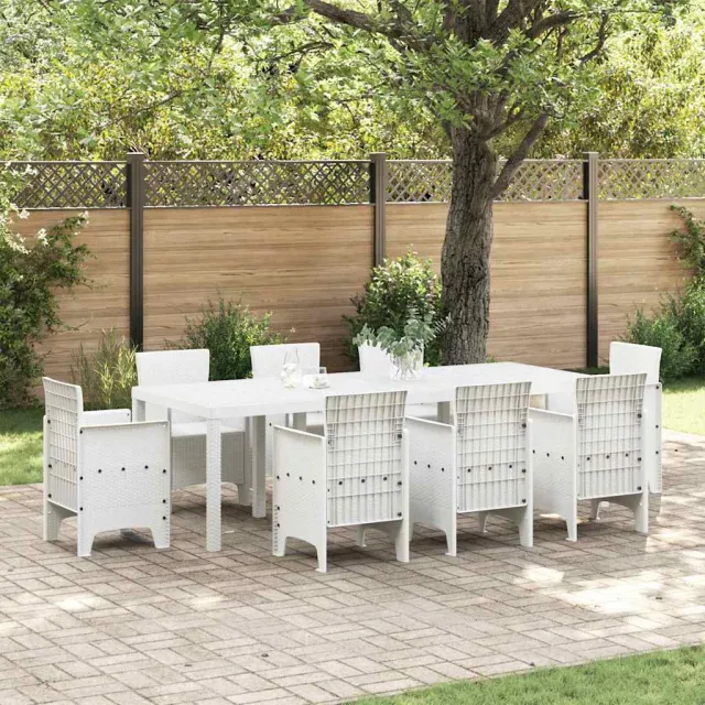 vidaXL Tuinstafel Wit 250 x 100 x 73 cm poly rattan, foto 2