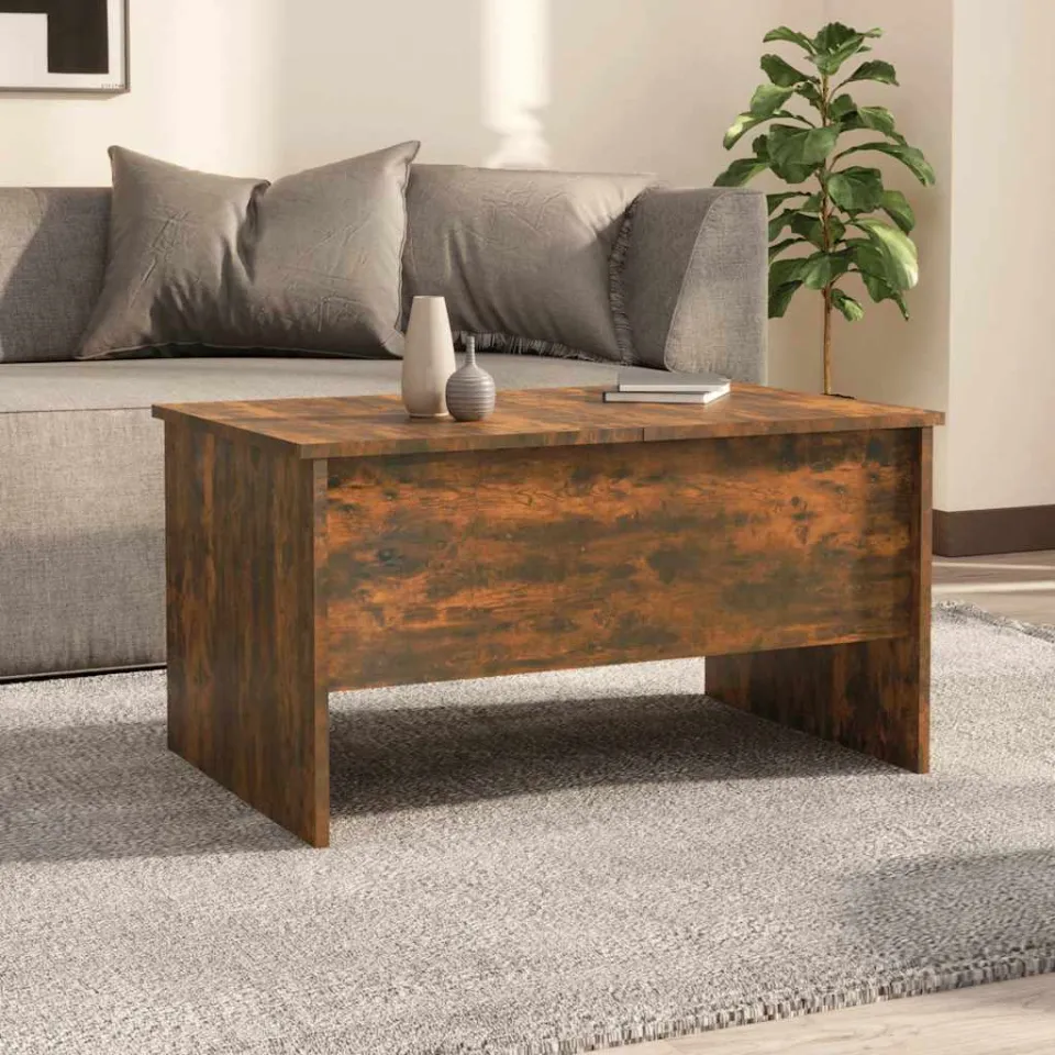 vidaXL Salontafel 80x50x42,5 cm bewerkt hout gerookt eikenkleurig, foto 3