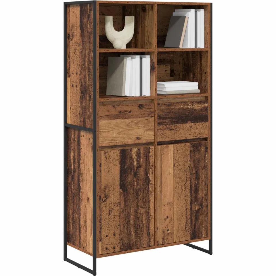 vidaXL Dressoir Oud Hout 81 x 36 x 150.5 cm Bewerkt hout Bruin