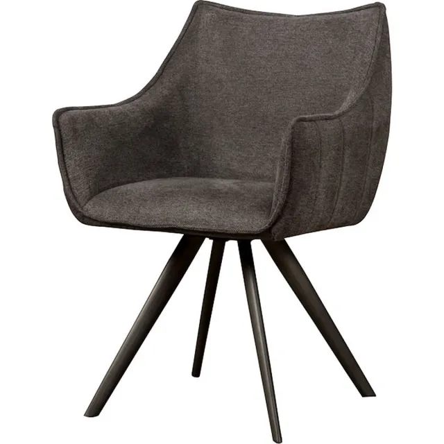 sidd Riviera armchair - fabric Brego 18 dark grey Donker Grijs