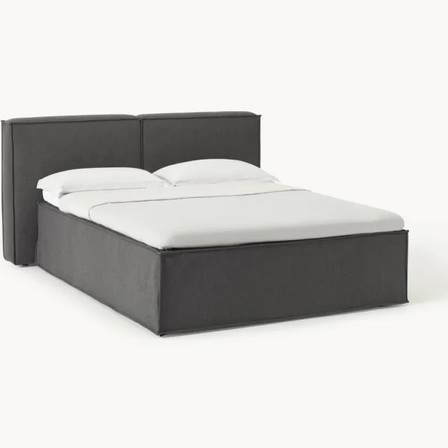 Westwing Collection Boxspring bed Lennon Antraciet