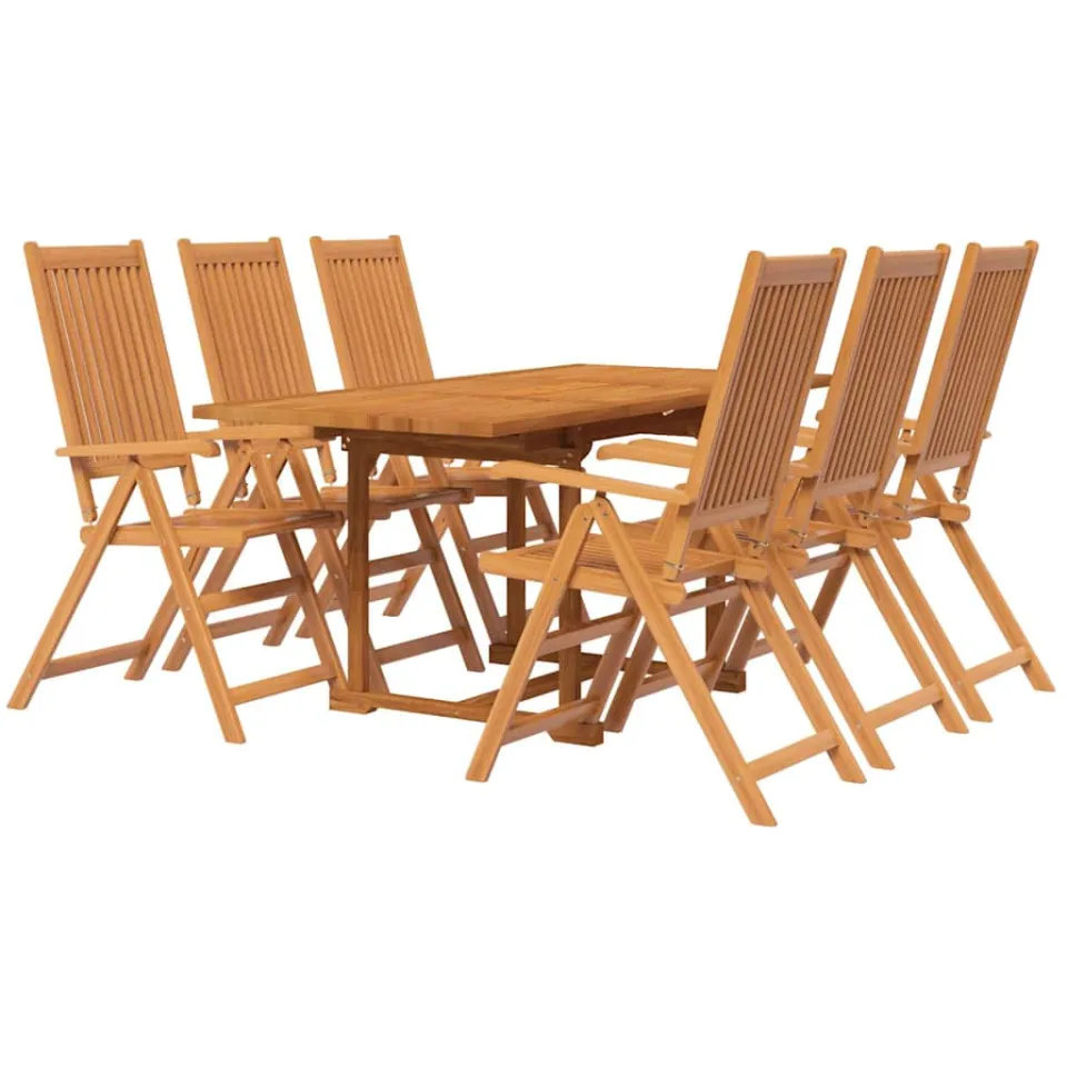 vidaXL 7-delige Tuinset massief acaciahout 120-170 cm Bruin