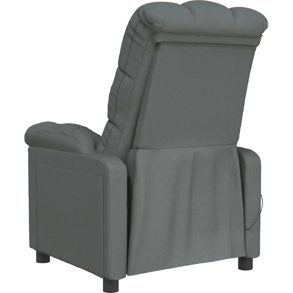 vidaXL Massagestoel stof donkergrijs grijs, foto 4