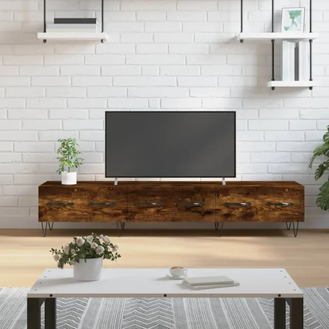 vidaXL Tv-meubel 150x36x30 cm bewerkt hout gerookt eikenkleurig, foto 2