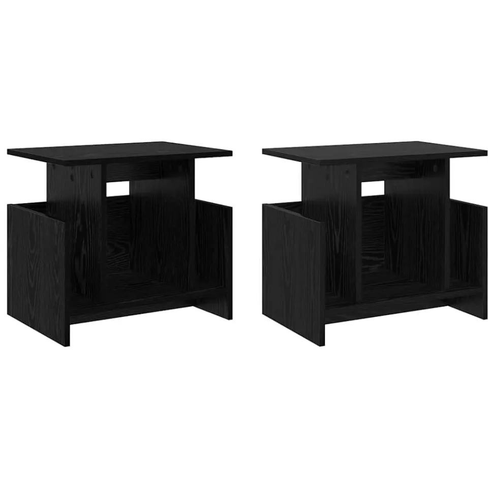 vidaXL TV-standaard 2 st Zwart Eiken Bewerkt hout, foto 3