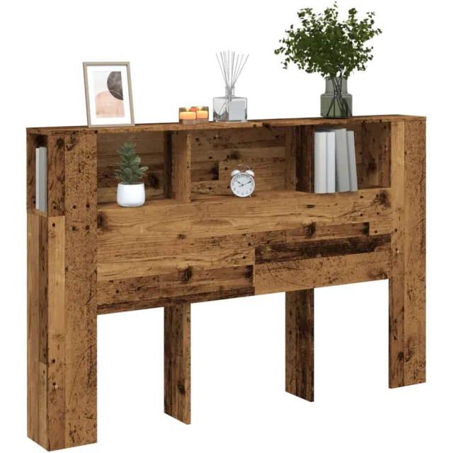 vidaXL Hoofdbordkast 160x18,5x103,5 cm bewerkt hout oud houtkleurig Bruin