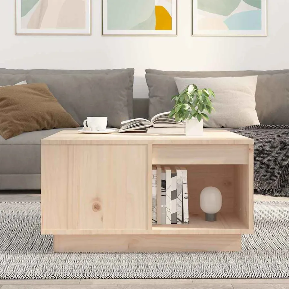vidaXL Salontafel 60x61x32,5 cm massief grenenhout bruin, foto 3