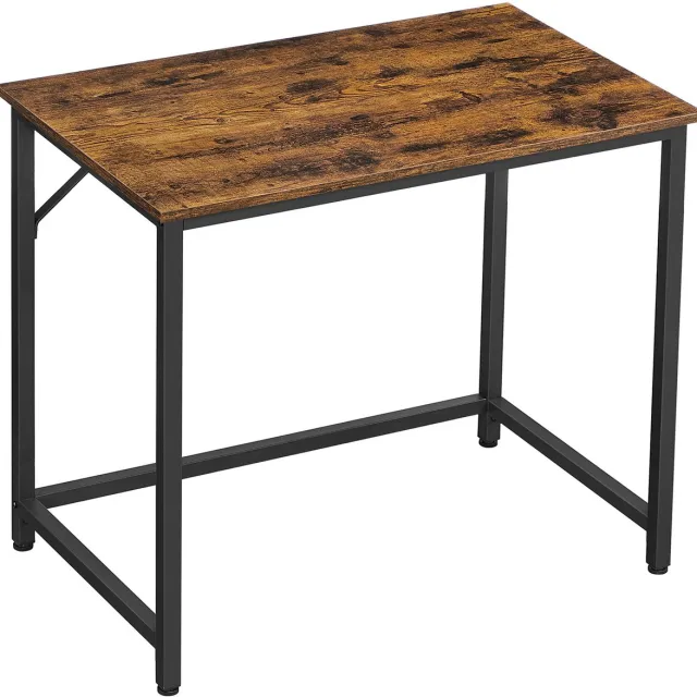 Vasagle Thuiswerk Bureau – Compact Werkbureau 80x50x75 cm – Staal & Houtlook – Industrieel – Bruin/Zwart