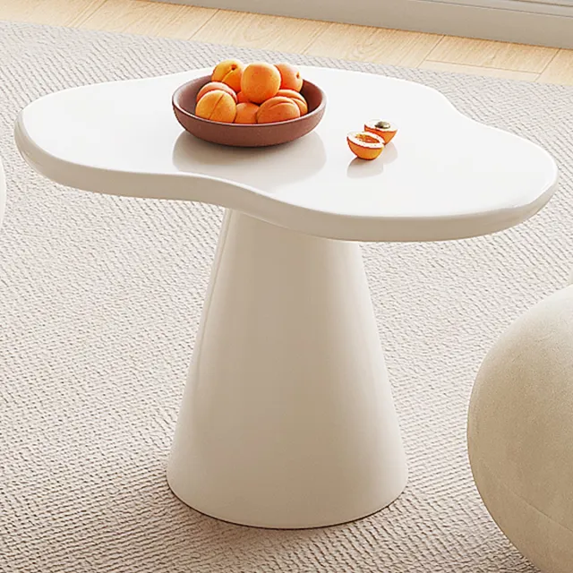 GUYII Design Bijzettafel – Organische Vorm – Crèmekleur – 60 cm – Moderne Salontafel voor Woonkamer beige