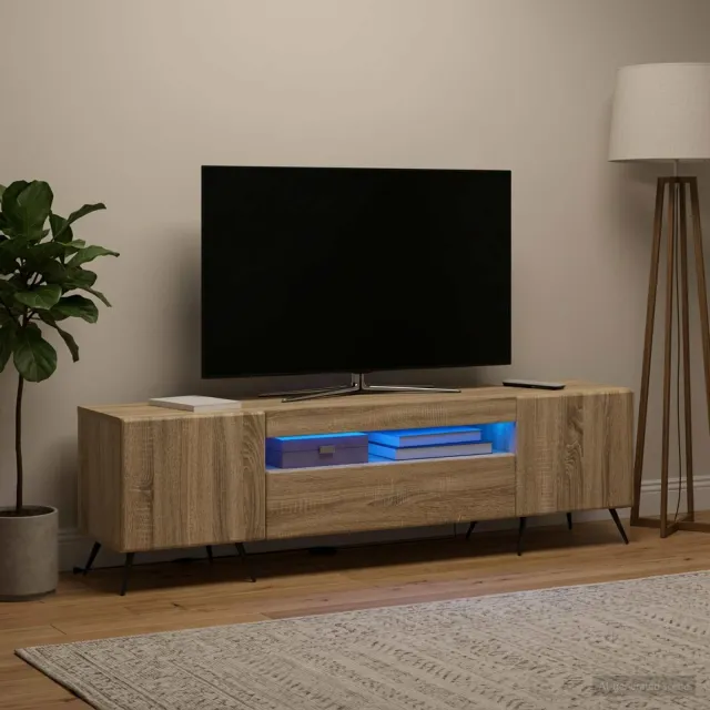 vidaXL LED tv-meubel Sonoma Eiken Bewerkt hout Bruin