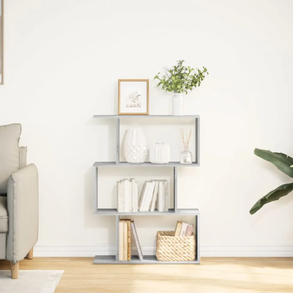vidaXL Kamerscherm / boekenkast 3-laags 70x24x97 cm hout grijs sonoma, foto 4