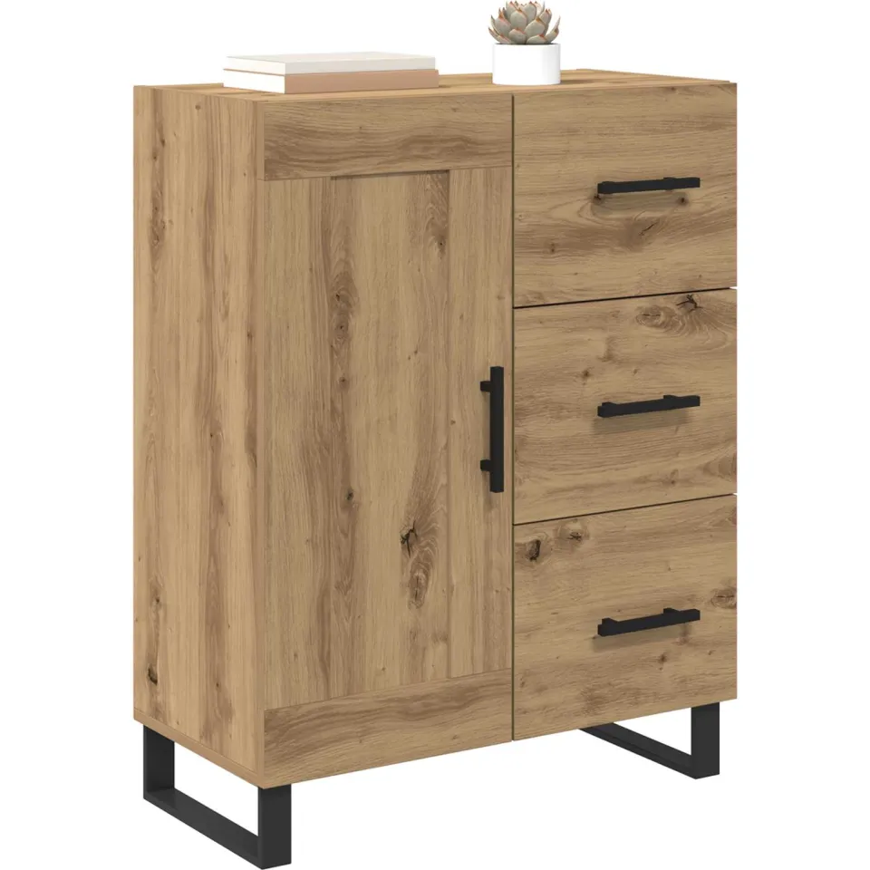 vidaXL Dressoir Artisan Eiken 69,5 x 34 x 90 cm Bruin