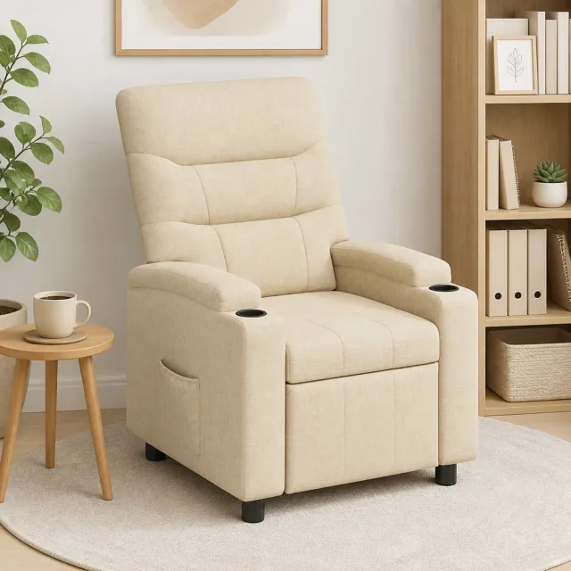 vidaXL Ligstoel Crèmekleurig 75 x 95 x 103 cm Stof
