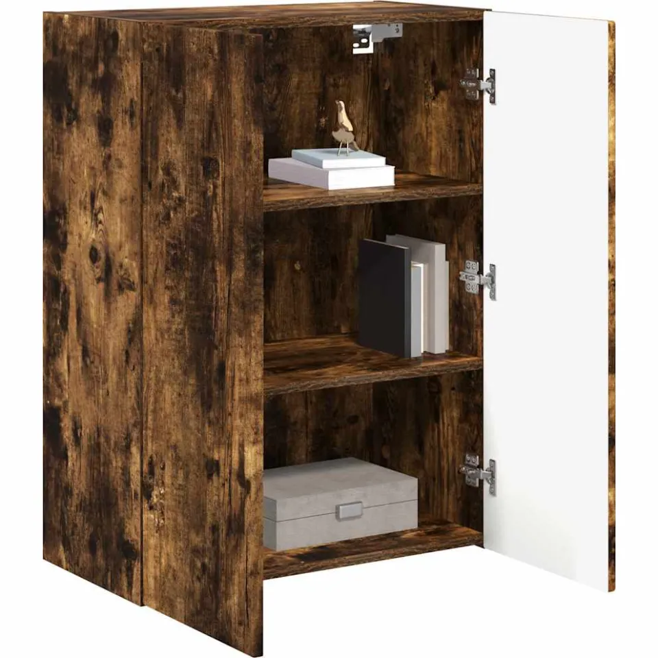 vidaXL TV-wandkast 59,5 x 31 x 80 cm Gerookt eiken Bewerkt hout Bruin