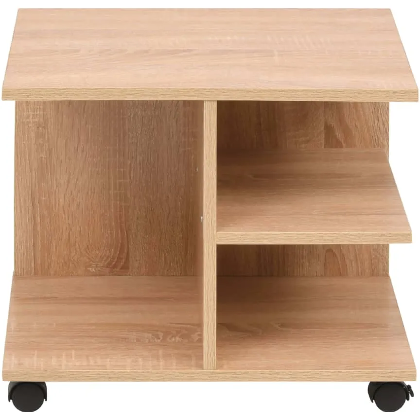 vidaXL Plankenkast verrijdbaar 50x35x42 cm eikenkleur Bruin