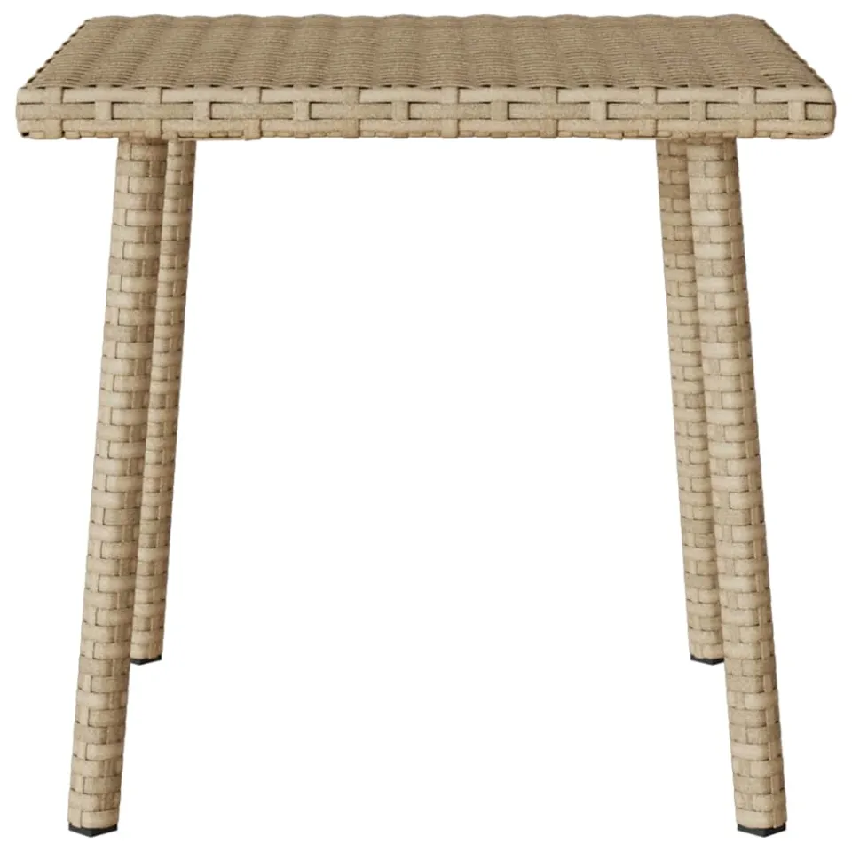 vidaXL Tuin salontafel rechthoekig 40x40x37 cm poly rattan beige, foto 4