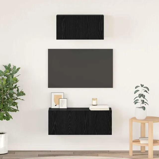 vidaXL Tv-meubelset 2 st Zwart Eiken Bewerkt hout, foto 2