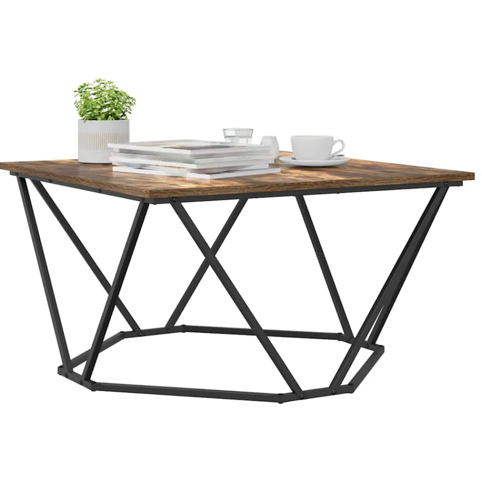 vidaXL Salontafel Gerookt eiken 80 x 80 x 45 cm Bruin