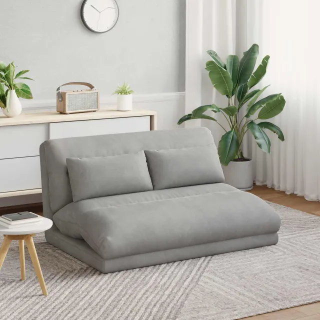 vidaXL Verstelbare vlo stoelen Lichtgrijs Fluweel