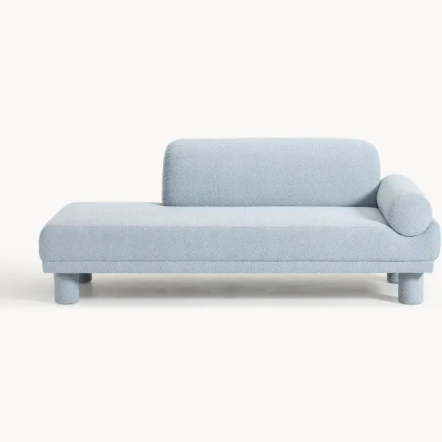 Westwing Collection Bouclé fauteuil Lilo Lichtblauw